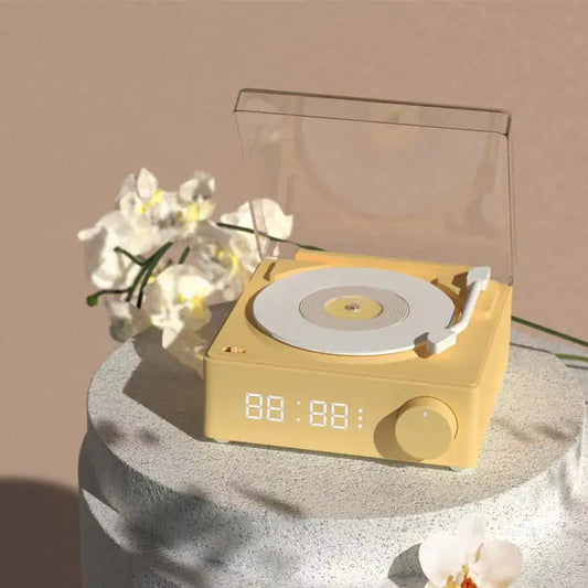New Retro Vinyl Wireless Bluetooth Speaker Alarm Clock