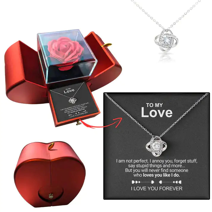 Heart Box Rose Necklace